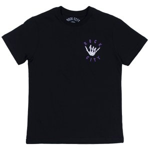 Camiseta Rock City X Nanda Hang Loose Big Juvenil Preto/Roxo