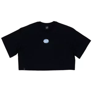 Camiseta Santa Cruz Cropped Club Oval Solid Dot Center Over Preto