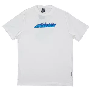 Camiseta Santa Cruz Flame Hand Strip Off White