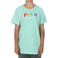 Camiseta Thrasher Magazine Rainbow Mag Feminina Verde Agua