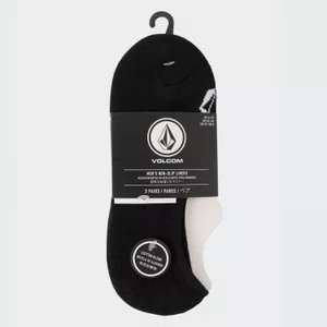 Kit Meia Volcom 3 Pk Anti Slip Grip Preto