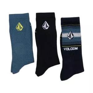Kit Meia Volcom Cotton Blend 3pk Azul Marinho