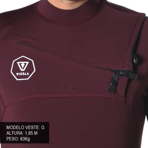 Long John Vissla 7/Seven Seas 2-2 Full Chest Zip Bordo - Rock City