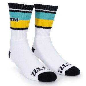 Meia Altai Listras Br Branco/Verde