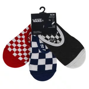 Meia Vans Check Canoodle 3pk Vermelho/Azul/Preto