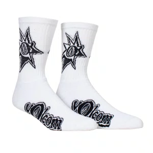 Meia Volcom Ent Branco/Preto