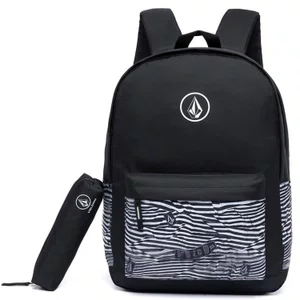 Mochila Volcom VC6049 + Estojo Preto/Branco