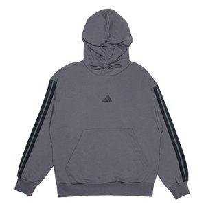 Moletom Adidas Essentials 3 Stripes Cinza Escuro/Preto