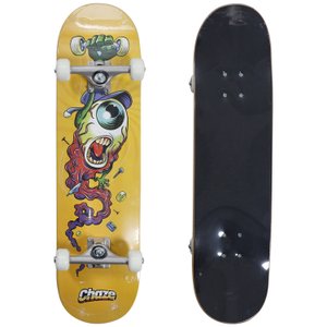 Skate Montado Chaze Serie Monster Iniciante Amarelo/Branco