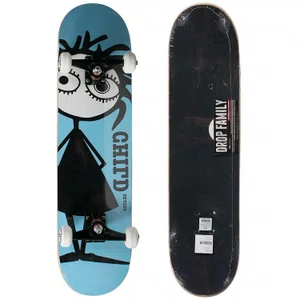 Skate Montado Child Iniciante Serie The Child Flour Azul