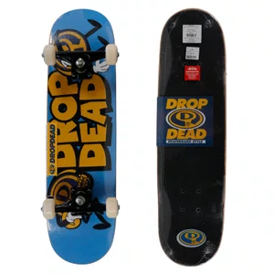 Skate Montado Drop Dead Kids Holiday Azul/Amarelo