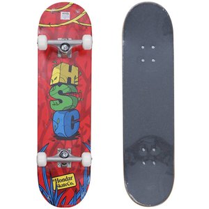 Skate Montado Hondar Serie Jungle Iniciante Vermelho/Branco