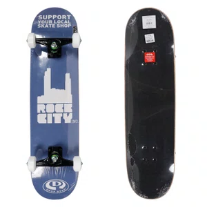 Skate Montado Rock City X Drop Dead Logo Iniciante Azul
