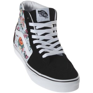 Tenis vans preto store com flor vermelha