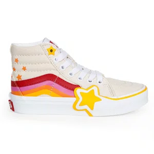 Tênis Vans Sk8-Hi Rainbow Star Retro Bege/Amarelo