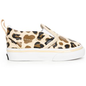 Tênis Vans Slip-On V Leopard Infantil Bege/Branco