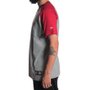Camiseta New Era Raglan Mini Logo Chicado Bulls Cinza Mescla/Vermelho
