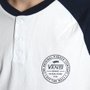 Camiseta Vans Manga Longa Raglan Denton Branco/Azul Marinho