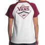 Camiseta Vans Raglan Side Stripe Creme/Bordo