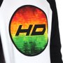 Camiseta HD Raglan Logo Circle Branco/Preto