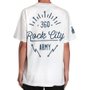 Camiseta Rock City 360 Army Branco/Azul Marinho