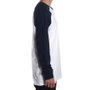 Camiseta Vans Manga Longa Raglan Denton Branco/Azul Marinho