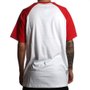 Camiseta Child Raglan Logo Branco/Vermelho