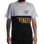Camiseta New Era Pirates Stripe Branco/Preto