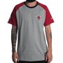 Camiseta New Era Raglan Mini Logo Chicado Bulls Cinza Mescla/Vermelho
