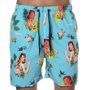 Bermuda Drop Dead Shorts Vintage Floral Azul Claro