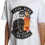 Camiseta Thug Nine Cholo Skull 40OZ. Branco