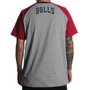 Camiseta New Era Raglan Mini Logo Chicado Bulls Cinza Mescla/Vermelho