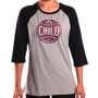 Camiseta Child Raglan 3/4 Royals Cinza Mescla