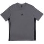 Camiseta Adidas Essentials 3 Stripes Cinza Chumbo