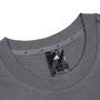 Camiseta Adidas Essentials 3 Stripes Cinza Chumbo