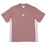 Camiseta Adidas Essentials 3 Stripes Feminina Rose