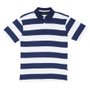 Camiseta Baw Polo Listrada Azul Marinho/Bege