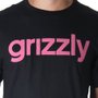 Camiseta Grizzly Lowercase Logo Preto/Rosa
