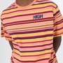 Camiseta High Company Kidz Glitch Listrado Rosa