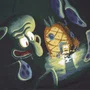 Camiseta Lost X Bob Esponja Horror Squid Cinza Chumbo
