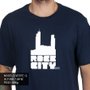 Camiseta Rock City Basic Logo Nac. Azul Marinho