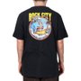 Camiseta Rock City Caveira Bali Surf Preto