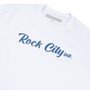 Camiseta Rock City Letter Branco/Azul