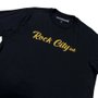 Camiseta Rock City Letter Preto/Amarelo