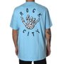 Camiseta Rock City x Nanda Bond Hang Loose Big Azul Claro