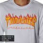 Camiseta Thrasher Flame Manga Longa Branco