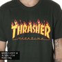 Camiseta Thrasher Magazine Flame Logo Verde Musgo