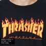 Camiseta Thrasher Magazine Logo Flame Manga Longa Preto