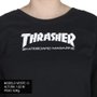 Camiseta Thrasher Magazine Skate Mag Cropped M/L Feminina Preto