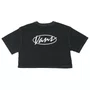Camiseta Vans Era Script Relaxed Cropped Cinza Escuro